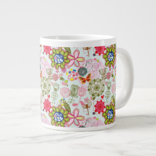 Blumenmuster im Retro-Stil 2 Jumbo-Tasse