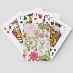 Blumenmuster im Retro-Stil 2 Spielkarten