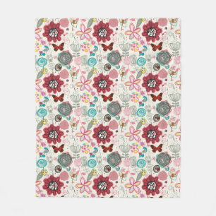 Blumenmuster im Retro-Stil 5 Fleecedecke