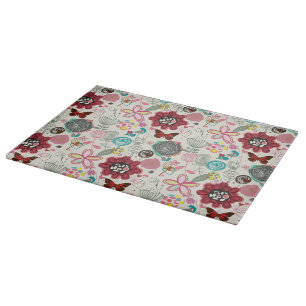 Blumenmuster im Retro-Stil 5 Schneidebrett
