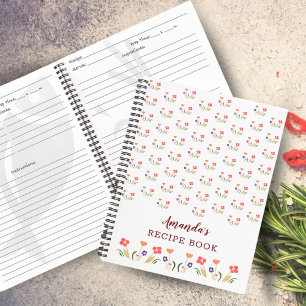 Blumenmuster im Sommer Blume Rezept Notizbuch