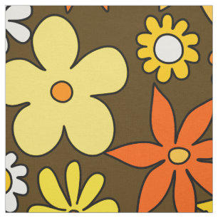 Blumenmuster im Stil der 1970er Jahre Stoff