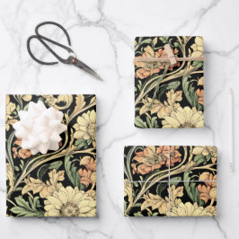 Blumenmuster im viktorianischen Stil  Geschenkpapier Set