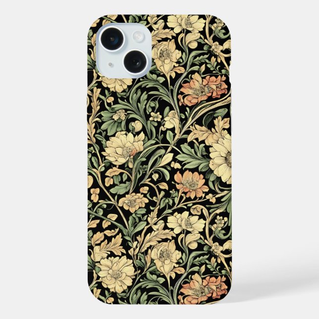 Blumenmuster im viktorianischen Stil  iPhone Hülle (Rückseite)