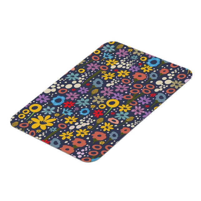 Blumenmuster im Vintage-Stil Magnet (Linke Seite)