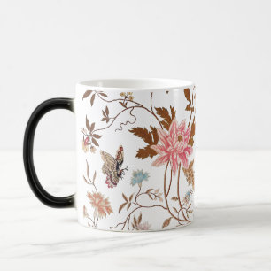 Blumenmuster im Vintage-Stil mit blühenden Blumen Verwandlungstasse
