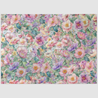 Blumenmuster in Aquarellfarben, Blumenhintergrund Seidenpapier