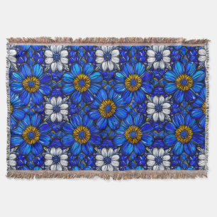 Blumenmuster in Blau Decke