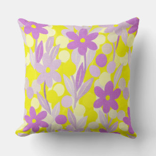 Blumenmuster in gelbem Muster Kissen