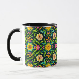 Blumenmuster in lebendigen Farben Tasse