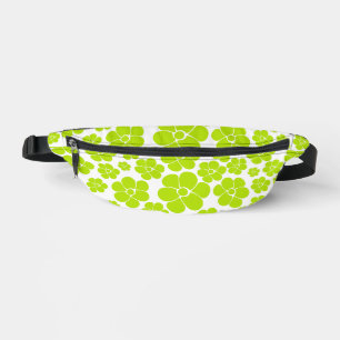 Blumenmuster in Limettengrün und Weiß Bauchtasche