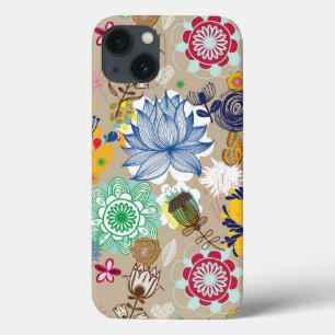 Blumenmuster in Retro Art 3 Case-Mate iPhone Hülle
