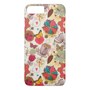 Blumenmuster in Retro Art 4 Case-Mate iPhone Hülle