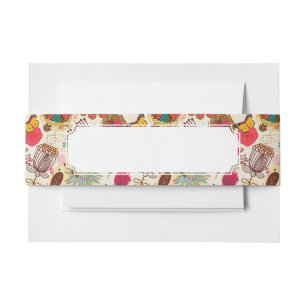 Blumenmuster in Retro Art 4 Einladungsbanderole