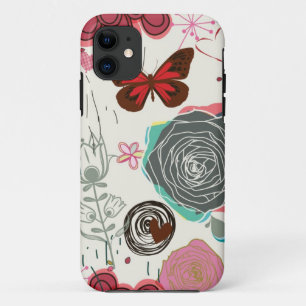Blumenmuster in Retro Art 5 Case-Mate iPhone Hülle