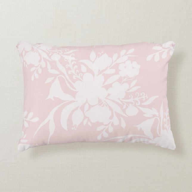 Blumenmuster in rosa Silhouette Dekokissen (Vorderseite)