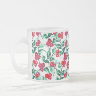 Blumenmuster in roter Farbe-56698 Mattglastasse