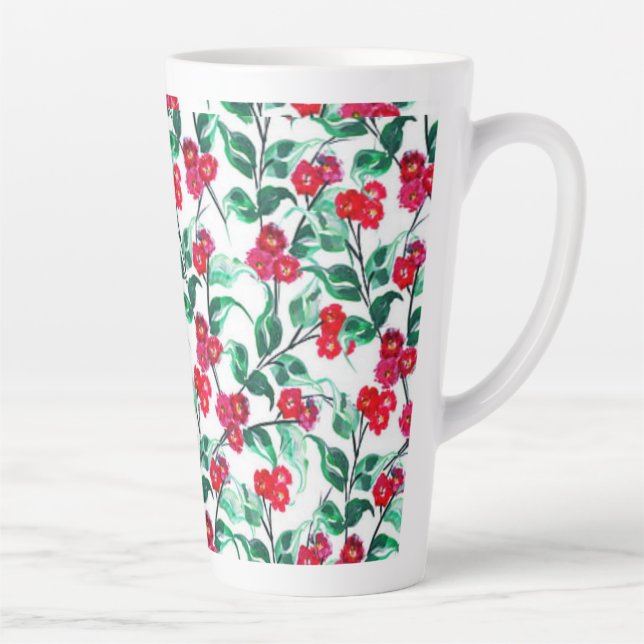 Blumenmuster in roter Farbe-56698 Milchtasse (Rechts)