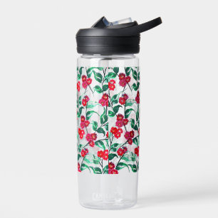 Blumenmuster in roter Farbe-56698 Trinkflasche