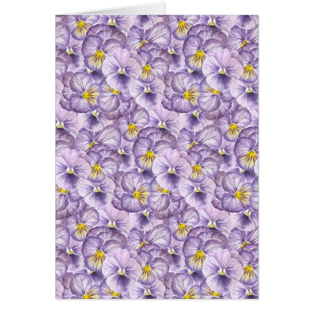 Blumenmuster in Wasserfarbe mit violetten Stiefmüt (Vorne)