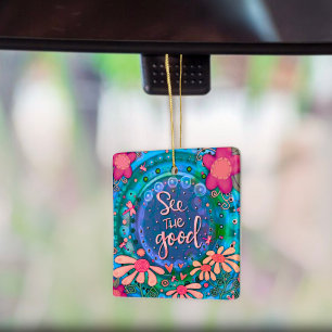 Blumenmuster Inspiriere die gute Zitatsinspirizitä Keramikornament