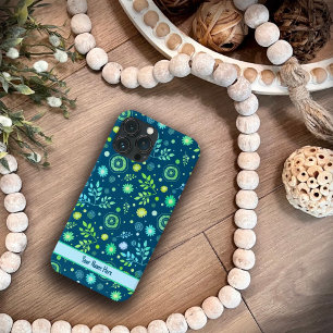 Blumenmuster-Inspirivity Modern Blue Customized Case-Mate iPhone Hülle