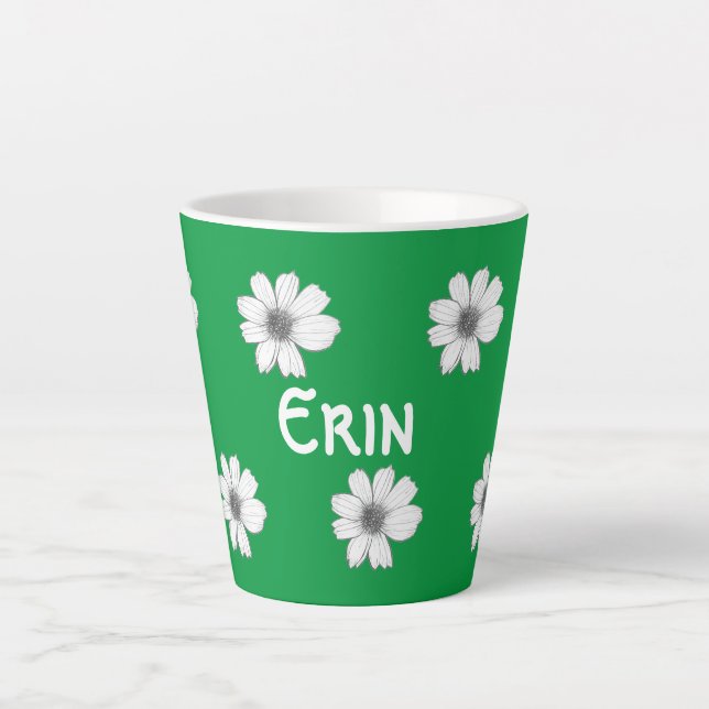 Blumenmuster Irischer grüner individuelle Name Milchtasse (Vorderseite)