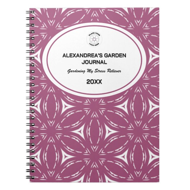 Blumenmuster-Journal in Rosa mit Wasserfarbe Notizblock (Vorderseite)