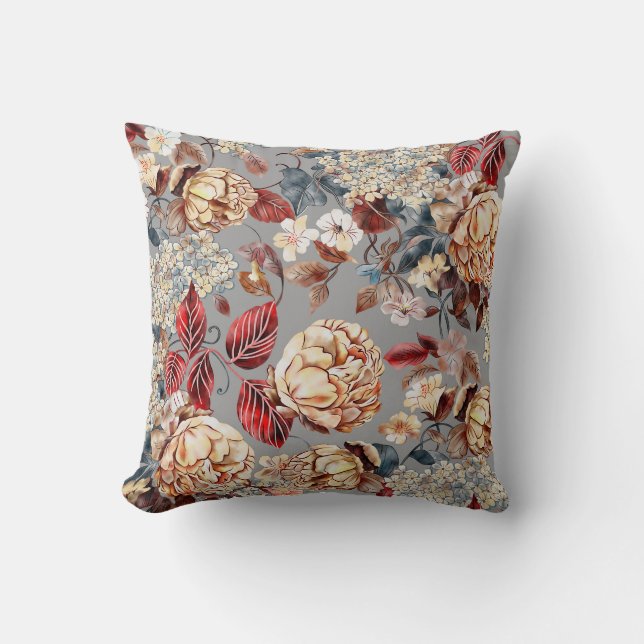 Blumenmuster, Jugendstil. Kissen (Vorderseite)