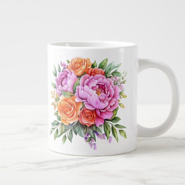Blumenmuster  Jumbo-Tasse (Rechts)