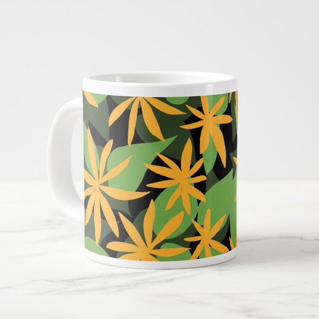 Blumenmuster Jumbo-Tasse (Vorderseite Links)
