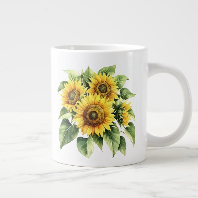 Blumenmuster  Jumbo-Tasse (Rechts)