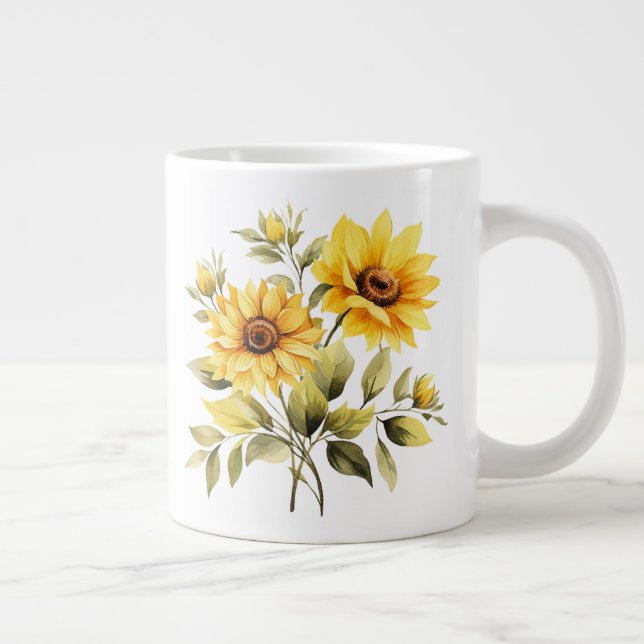 Blumenmuster  Jumbo-Tasse (Rechts)