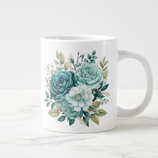 Blumenmuster  Jumbo-Tasse (Rechts)