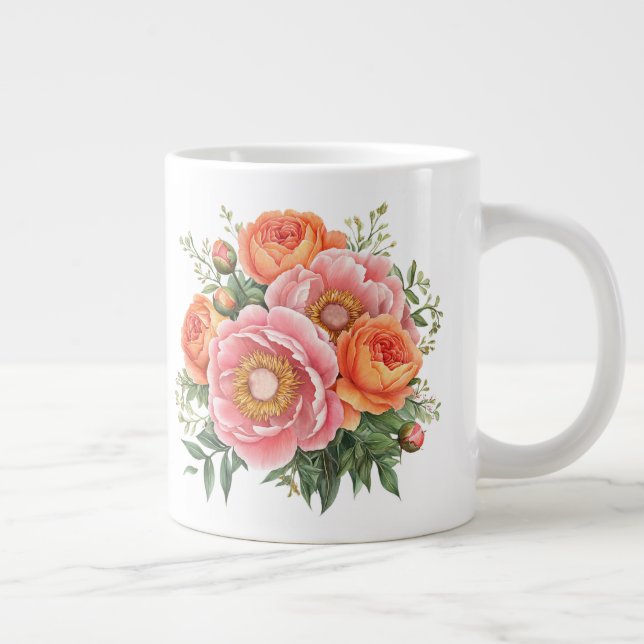 Blumenmuster  Jumbo-Tasse (Rechts)