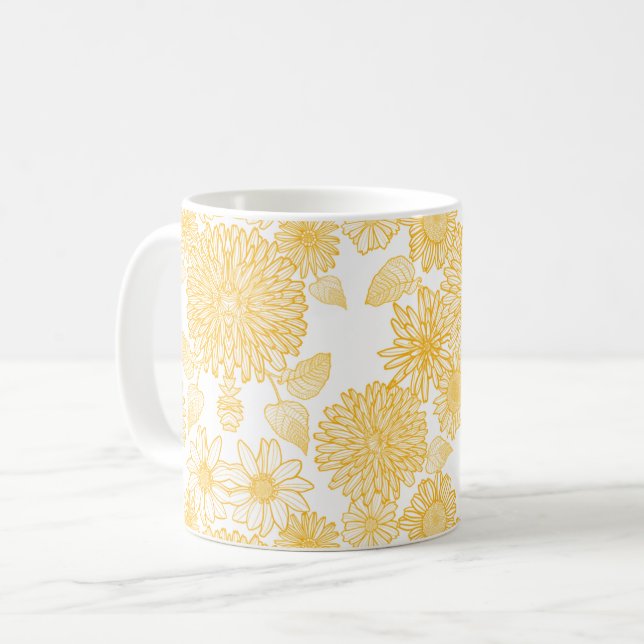 Blumenmuster Kaffeetasse (Vorderseite Links)