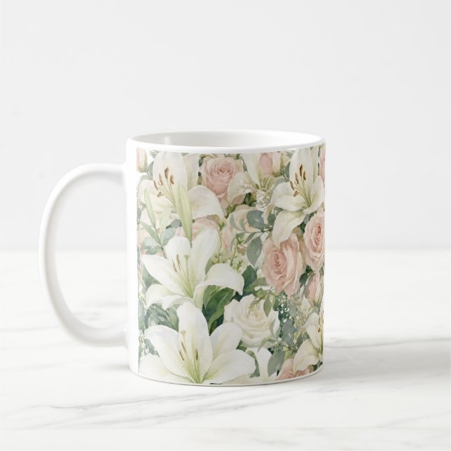 Blumenmuster Kaffeetasse (Links)
