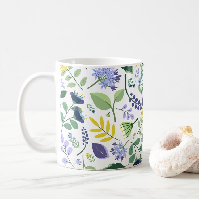 Blumenmuster Kaffeetasse (Mit Donut)