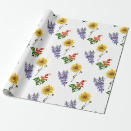 Blumenmuster Kardinal Blume Lavendel Sonnenblumenm Geschenkpapier