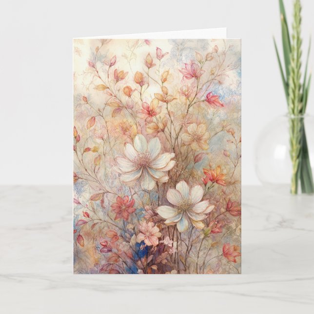 Blumenmuster Karte (Vorderseite)
