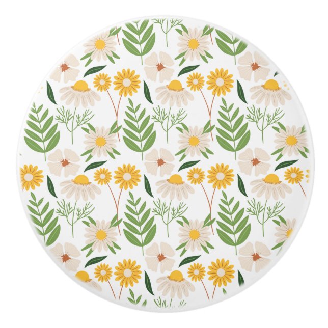 Blumenmuster Keramikknauf (Vorderseite)