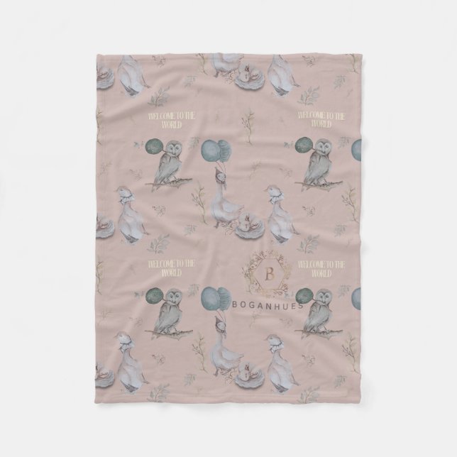 Blumenmuster Kinderzimmer Print Babydecke Fleecedecke (Vorderseite)