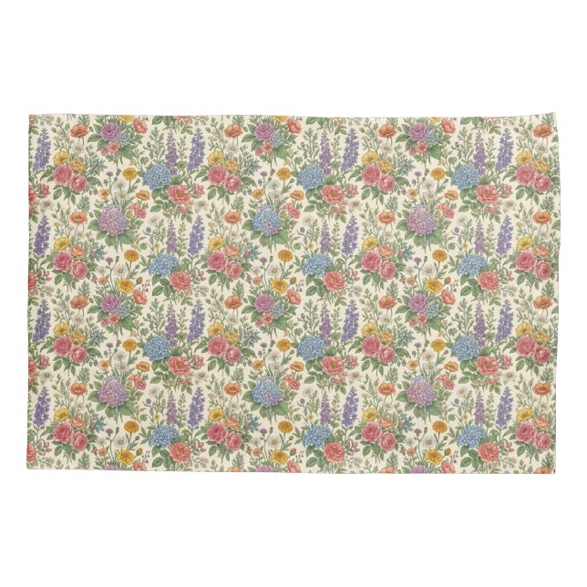 Blumenmuster Kissenbezug (Rückseite)