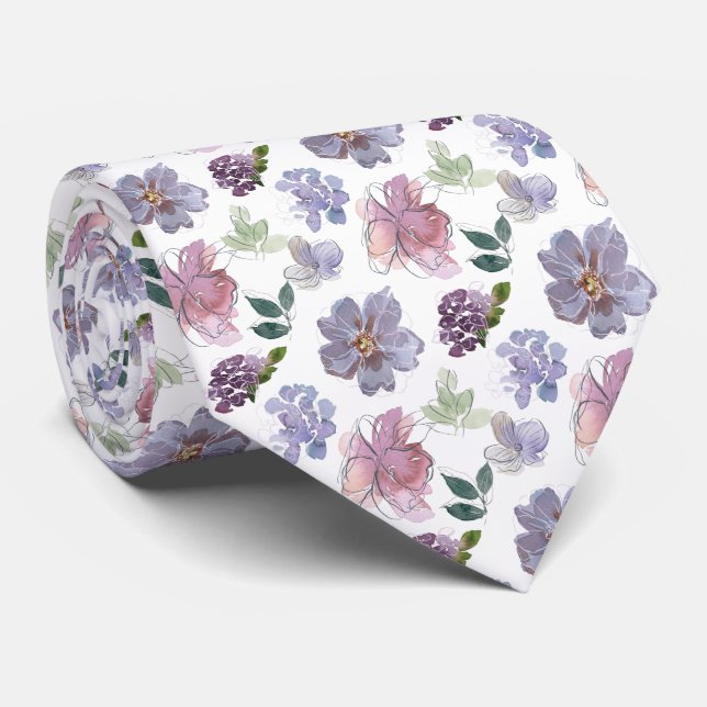 Blumenmuster Krawatte (Gerollt)