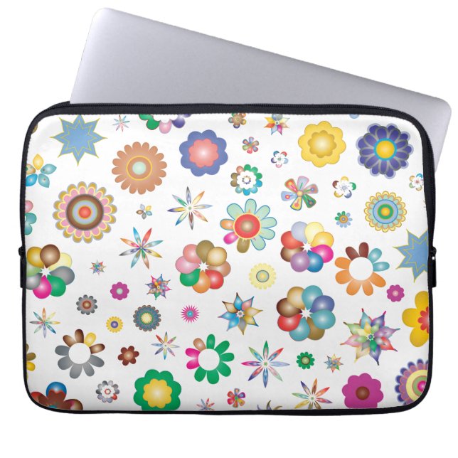 Blumenmuster Laptopschutzhülle (Vorderseite)