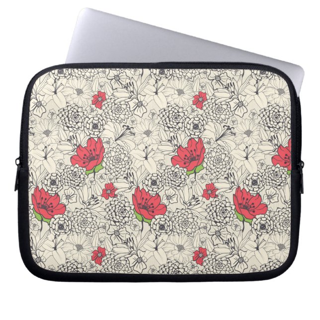 Blumenmuster Laptopschutzhülle (Vorderseite)