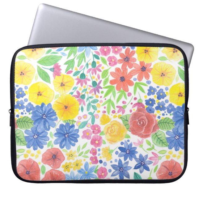 Blumenmuster Laptopschutzhülle (Vorderseite)