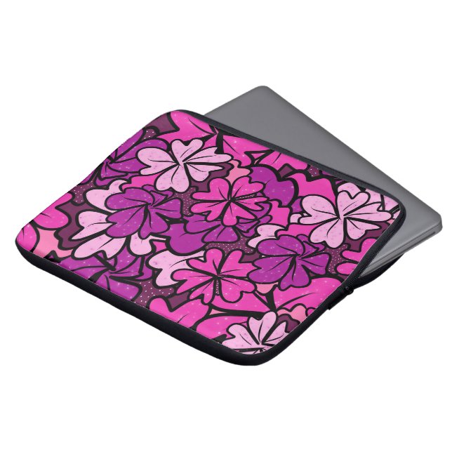 Blumenmuster Laptopschutzhülle (Vorne Oben)