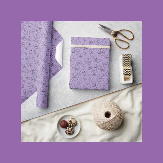 Blumenmuster Lavendel Geschenkpapier (Von Creator hochgeladen)