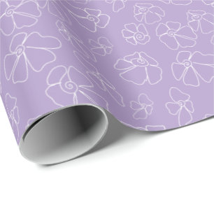 Blumenmuster Lavendel Geschenkpapier